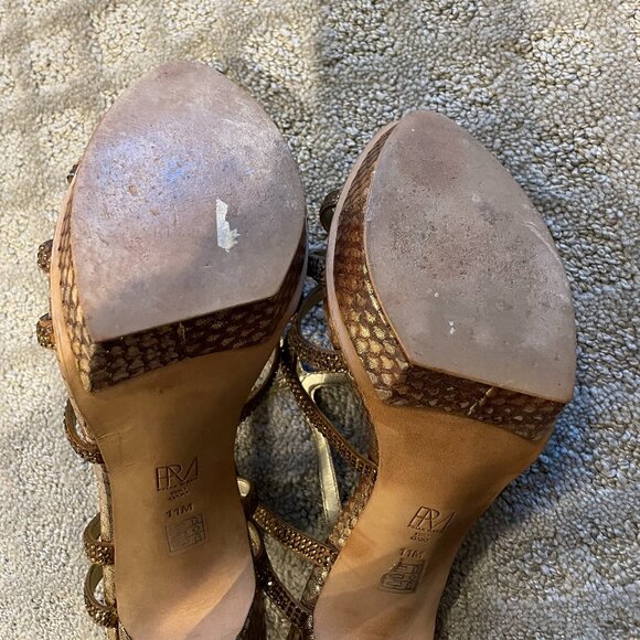 PELLE MODA Flirt Evening Sandal Bronze Snake - excellent condition - Picture 10 of 11